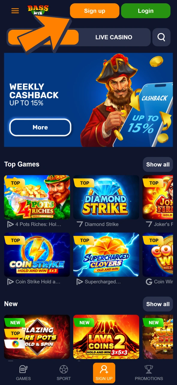 Find registration button at Bass Win menu.