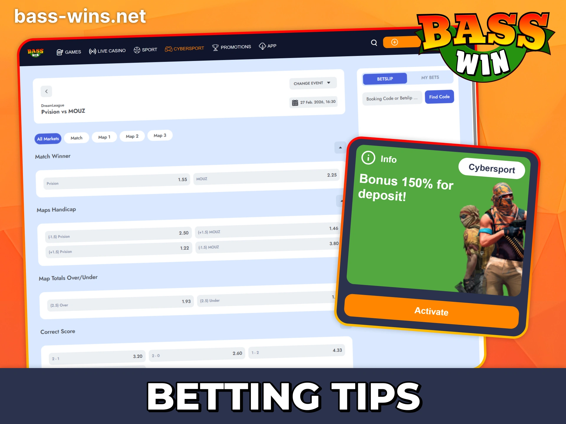 Use those esports betting tips at Bass Win to multiply your winnings.