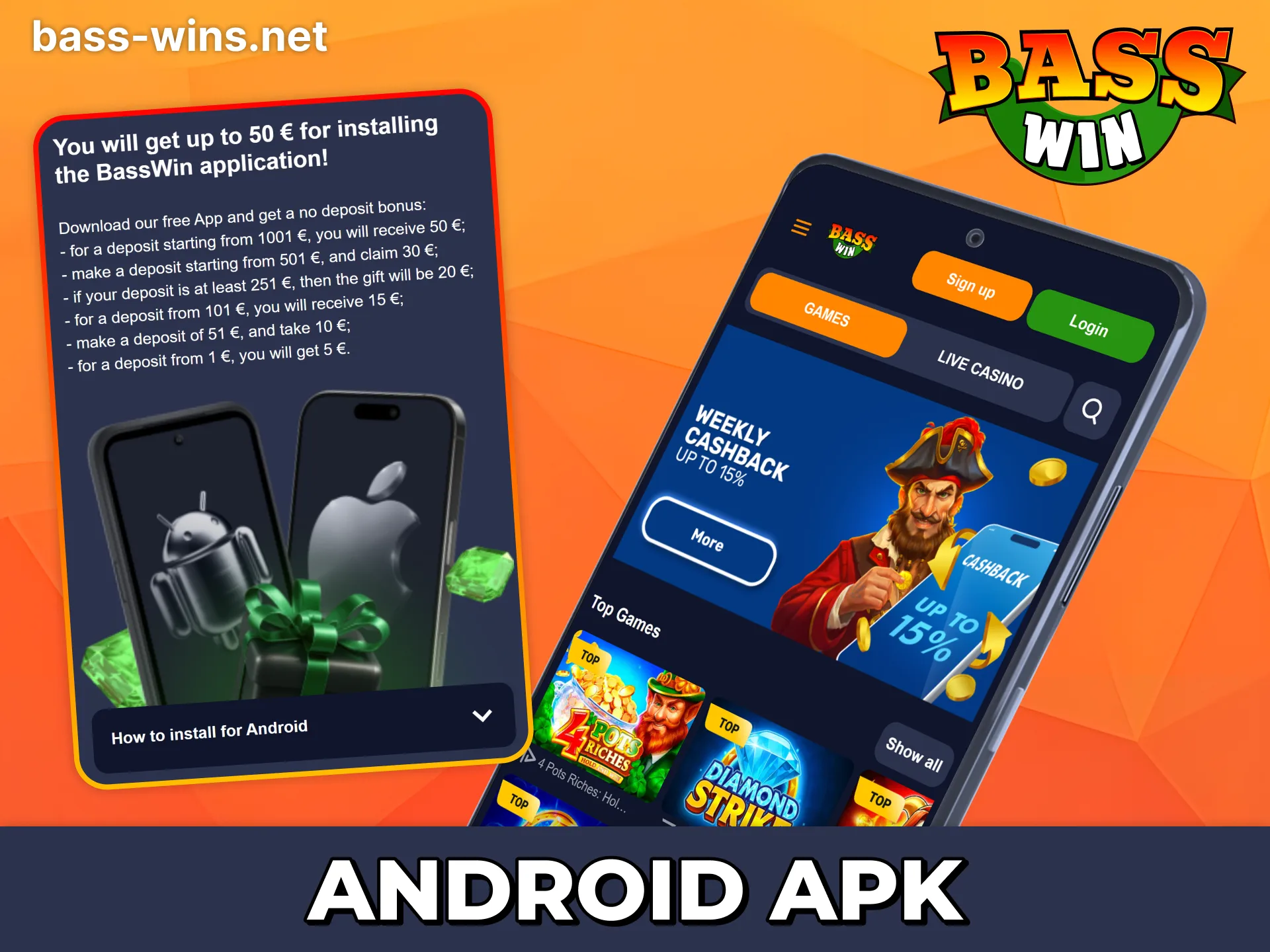 Download official Bass Win app for android.