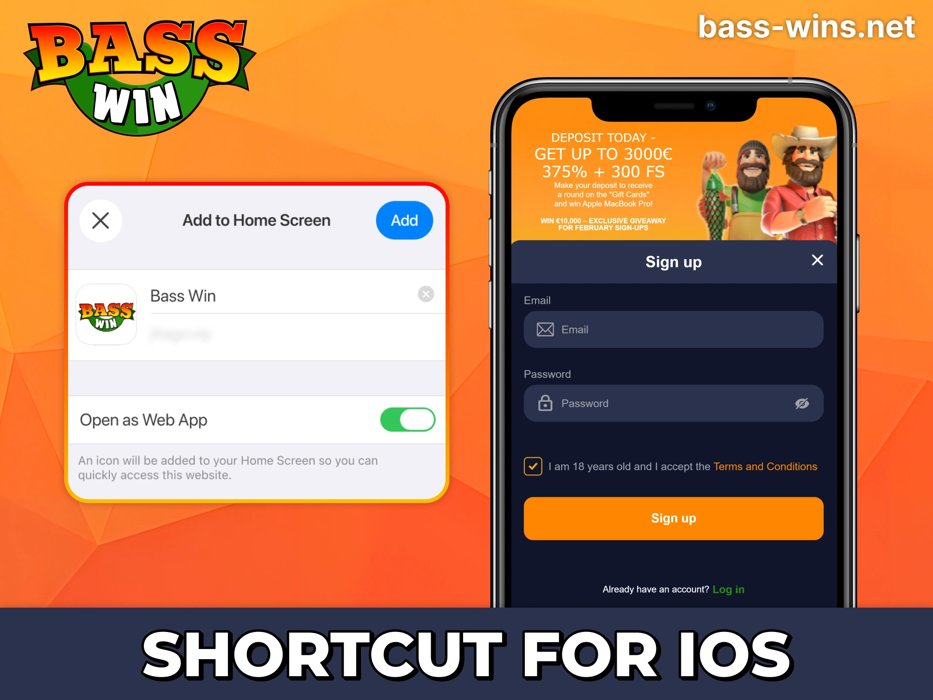 Get Bass Win iOS app with PWA function.