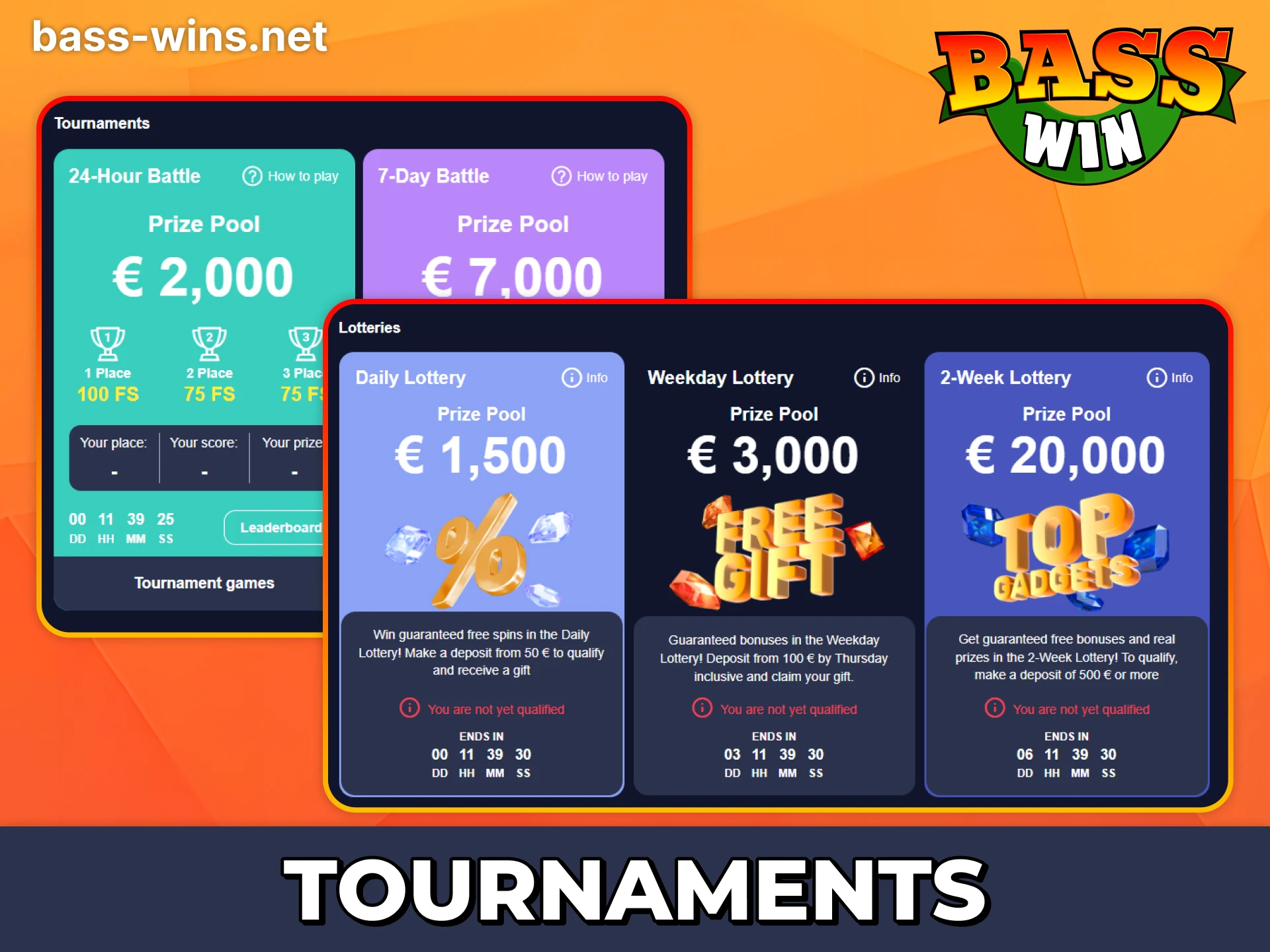 Join Bass Win tournaments and win big prizes.