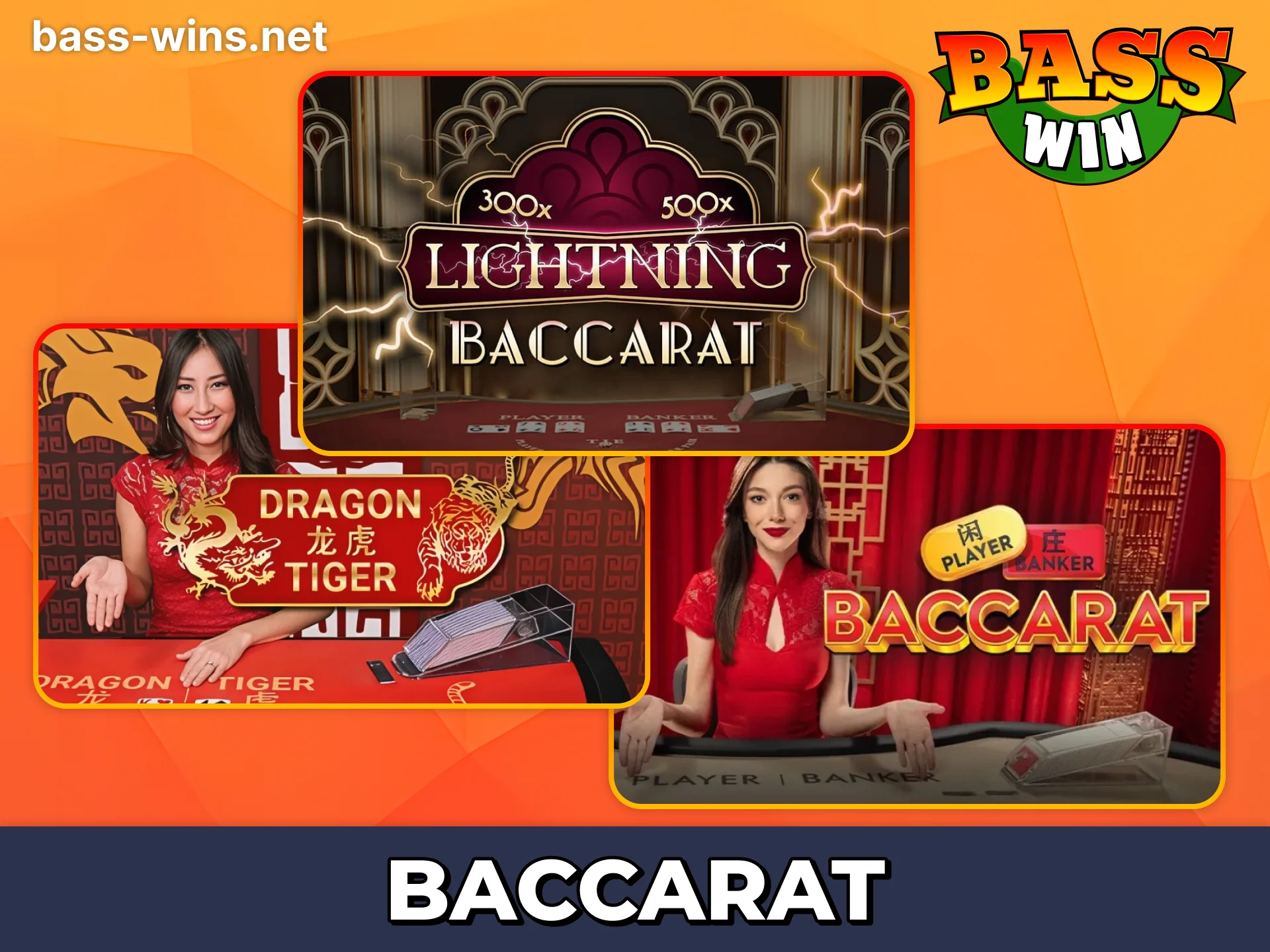 Try different Baccarat games at Bass Win live casino.
