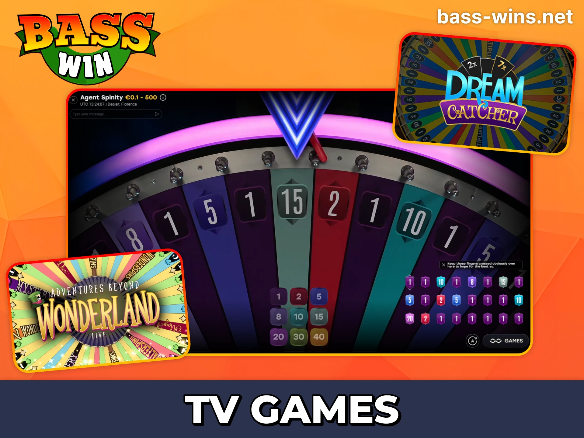 Enjoy colorful TV show games at Bass Win live casino.
