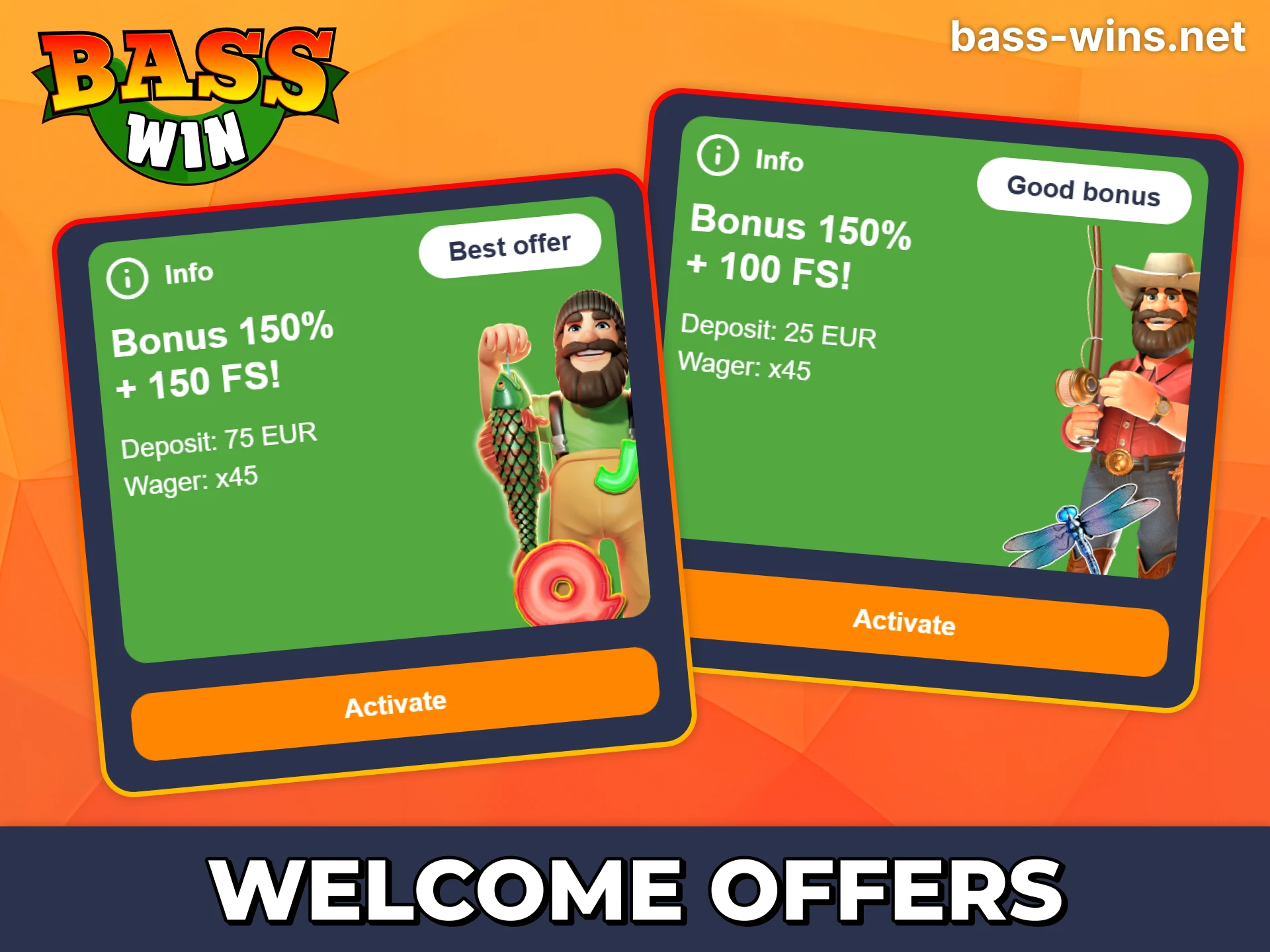 Use Bass WIn welcome bonuses for your live casino games.