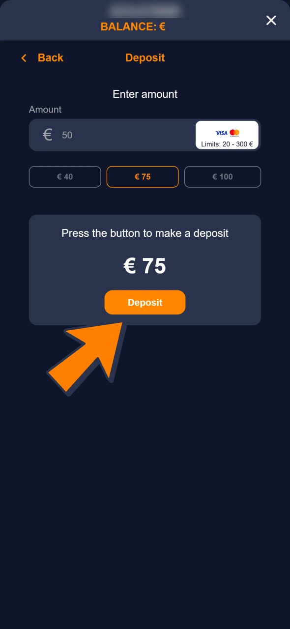 Make a deposit to meet Bass Win deposit terms.