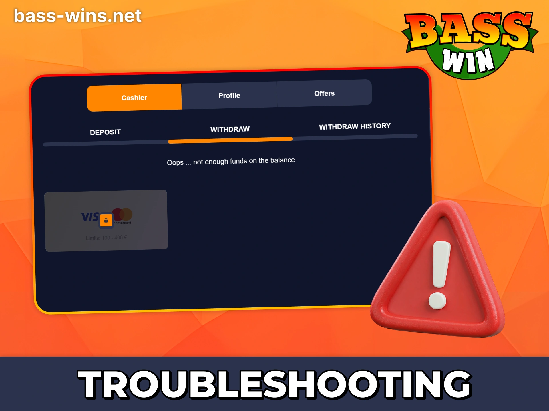 Reaad about withdrawal issues and how to solve them at Bass Win casino.