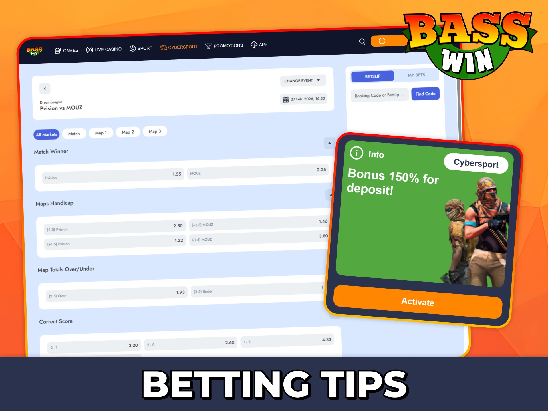 Use those esports betting tips at Bass Win to multiply your winnings.