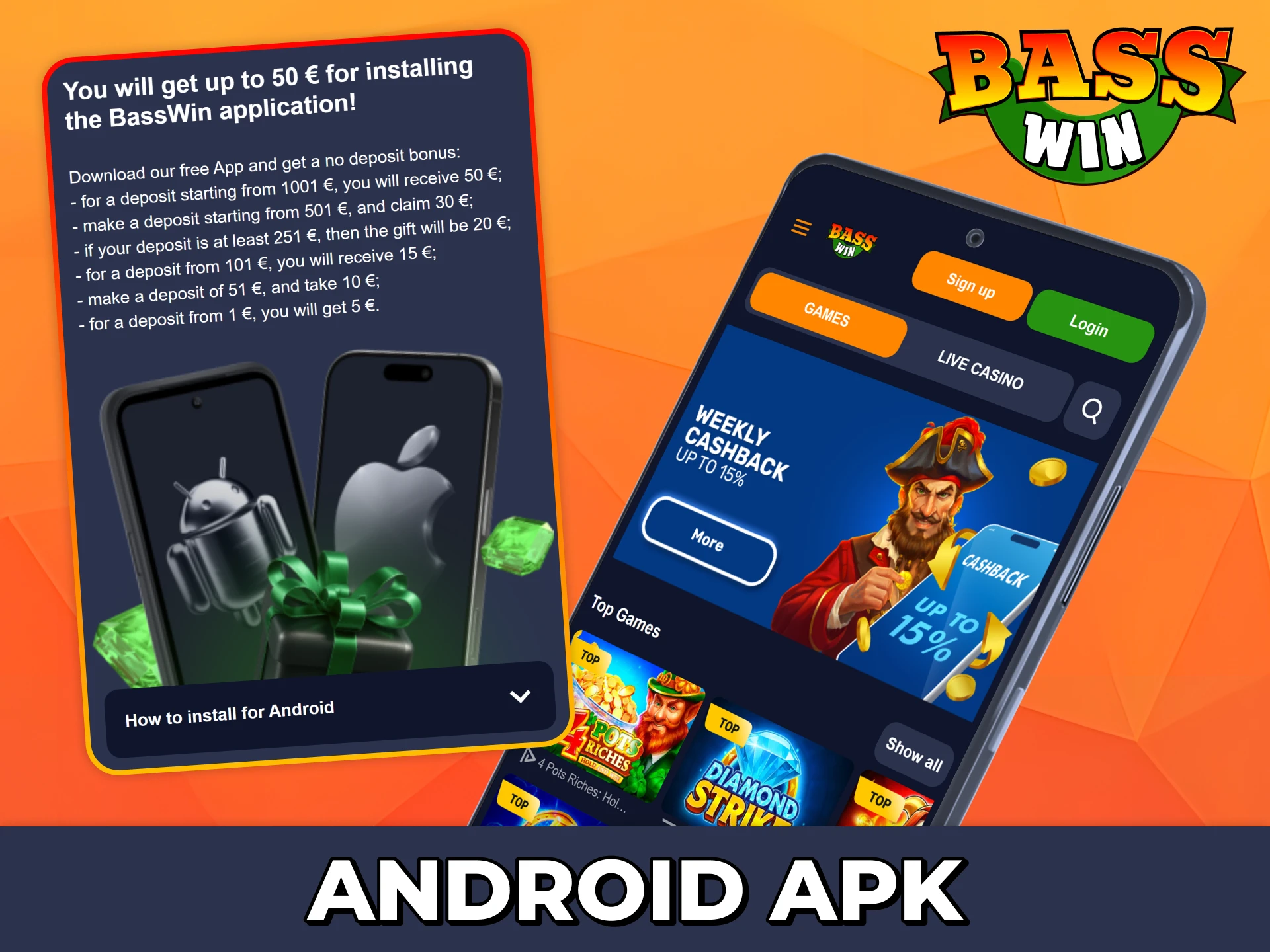 Download official Bass Win app for android.