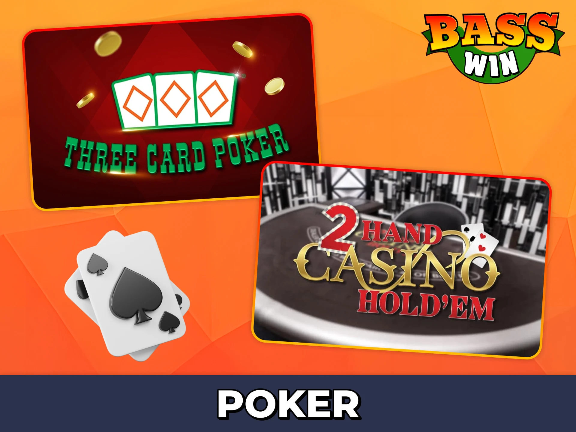 Play live Poker gamees at Bass Win casino.
