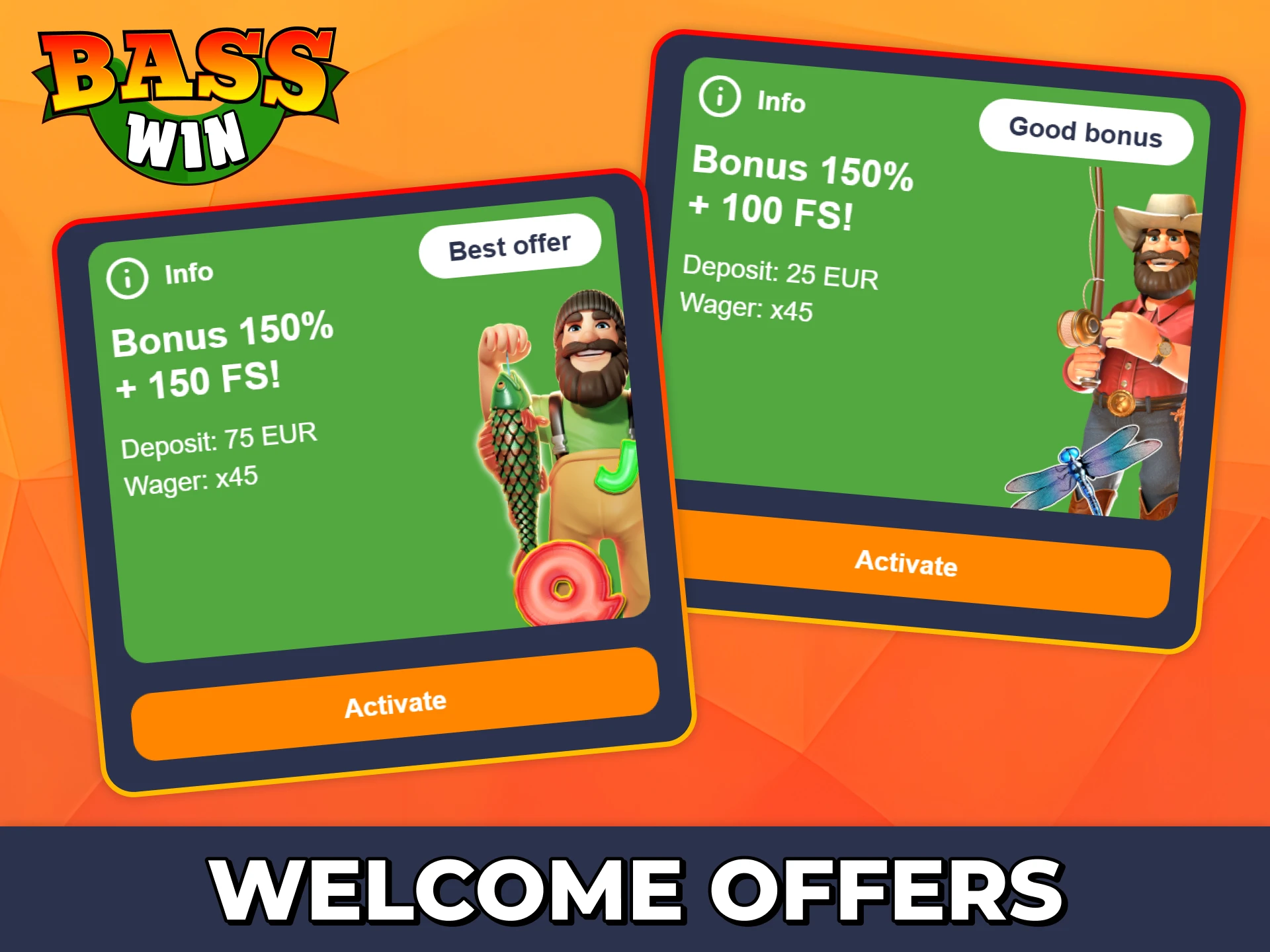 Use Bass WIn welcome bonuses for your live casino games.